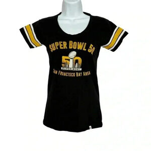 '47 Brand NFL Womens Super Bowl 50 San Francisco Bay Area Black Shirt Small